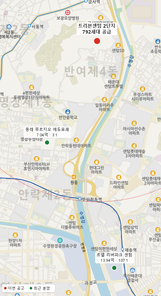 트리븐센텀 2단지 주변 지도