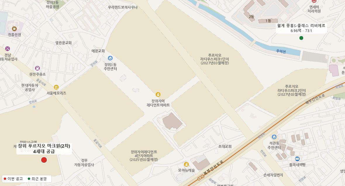 장위 푸르지오 마크원(2차) 주변 지도