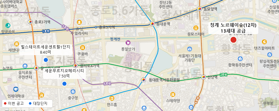 청계 노르웨이숲(12차) 주변 지도