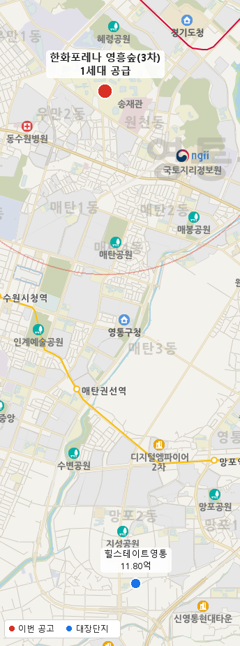한화포레나 영흥숲(3차) 주변 지도